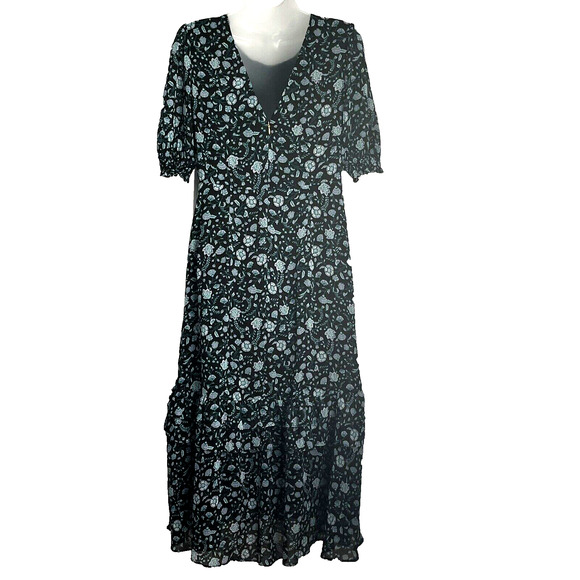 NWT Draper James Midi Dress SZ 8  Green Cottagecore Party Floral  DRW1027 - Picture 6 of 16